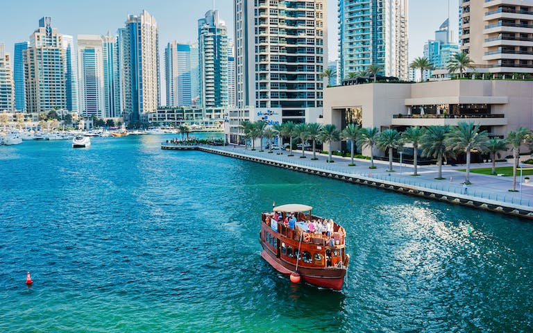 Dubai Marina Dhow Cruise Dinner with Private Pick up  and Drop Off