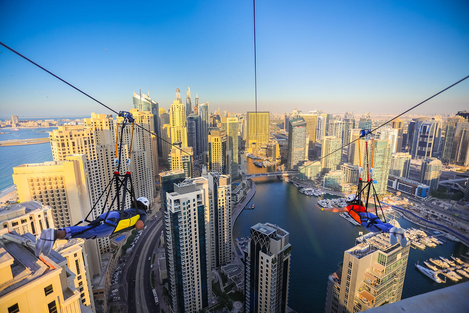Zip-line Dubai Marina Entry Ticket with Pick up and Drop Off